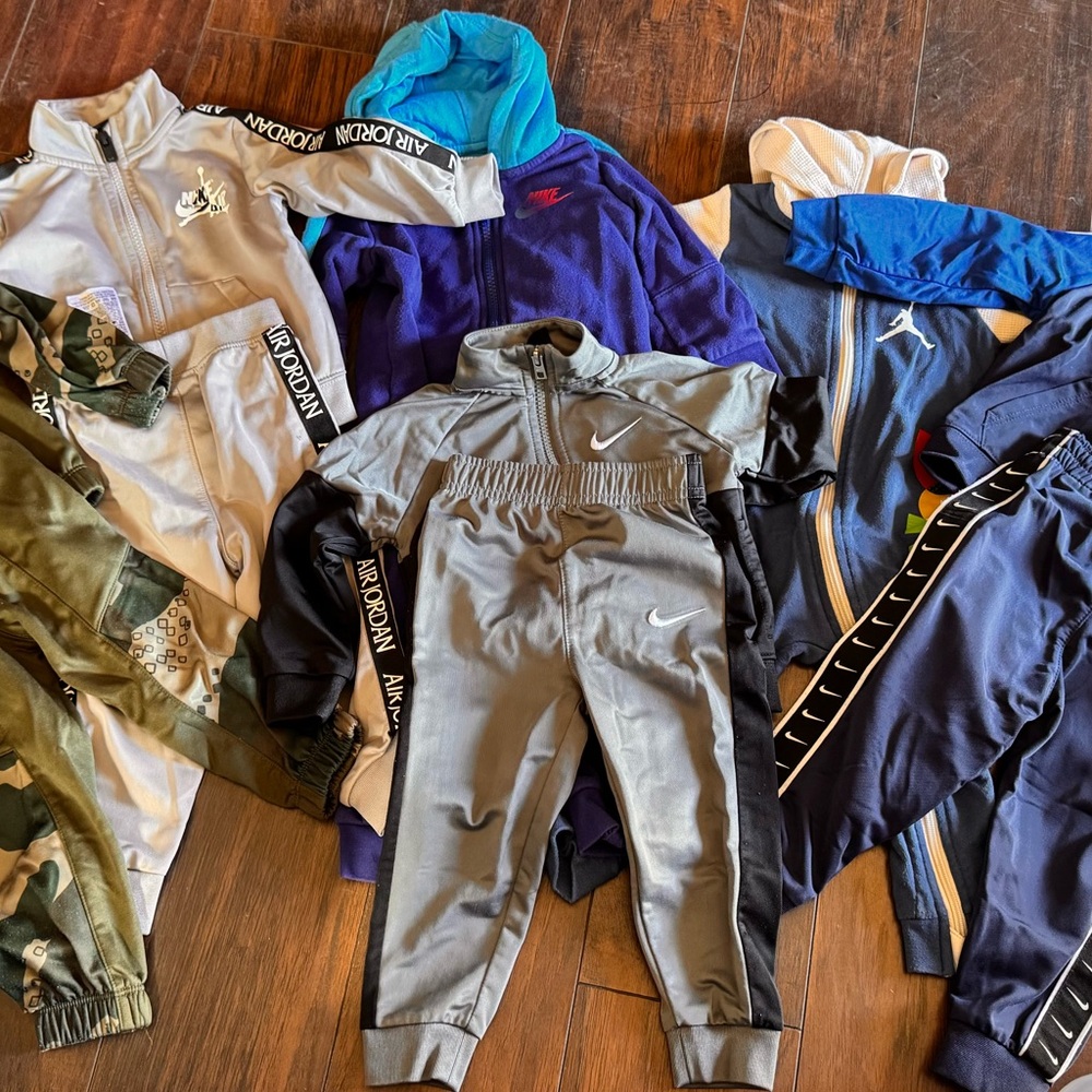 Nike Kids Gray and Black Joggers